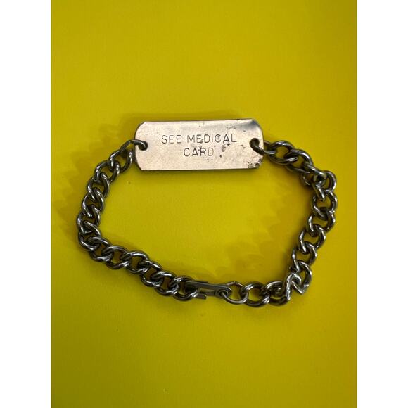 Vintage Medical Alert Bracelet – Stainless Steel  – Red Star of Life – 1970s-90s - Picture 3 of 4